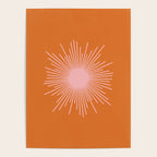 Sunburst - Minimalist Mid Century Modern Sun in Pink and Orange Poster Gallery Image 4