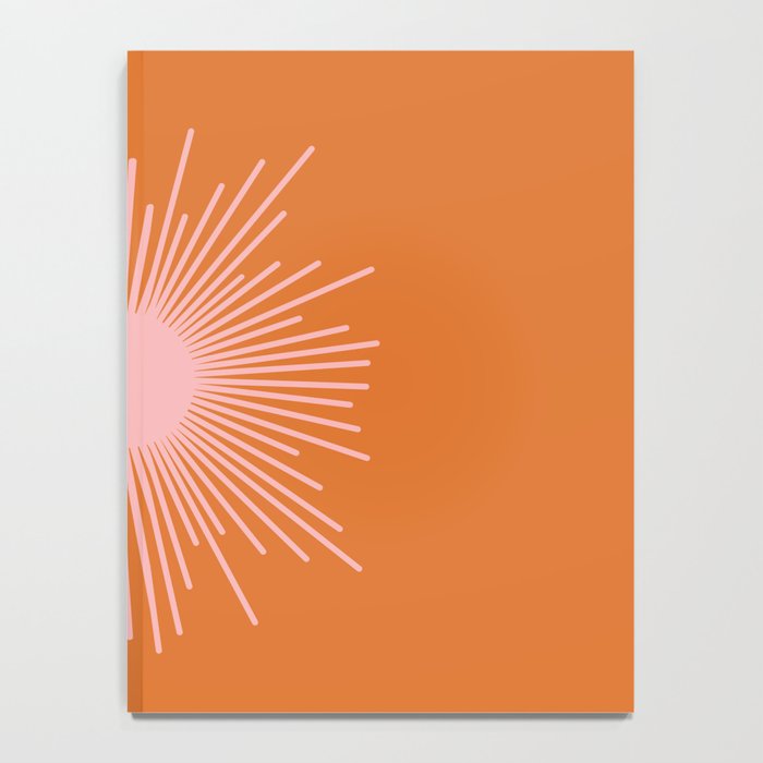 Sunburst - Minimalist Mid Century Modern Sun in Pink and Orange Notebook Gallery Image 4