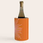 Sunburst - Minimalist Mid Century Modern Sun in Pink and Orange Wine Chiller Gallery Image 3