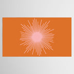 Sunburst - Minimalist Mid Century Modern Sun in Pink and Orange Tablecloth Gallery Image 2