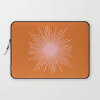 Sunburst - Minimalist Mid Century Modern Sun in Pink and Orange Laptop Sleeve Gallery Image 1