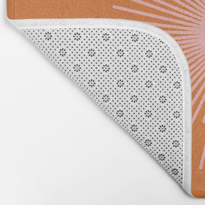 Sunburst - Minimalist Mid Century Modern Sun in Pink and Orange Bath Mat Gallery Image 2