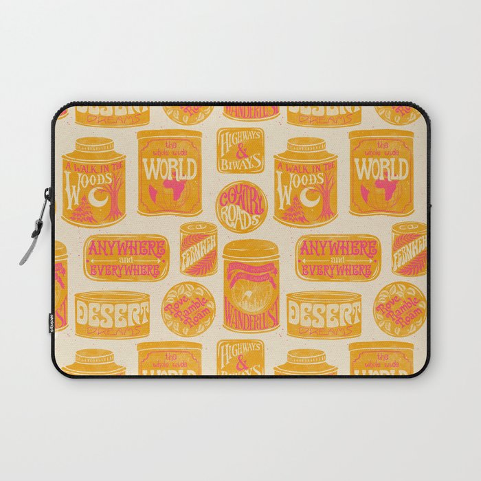 Vagabondâs Cupboard - marigold and pink Laptop Sleeve Gallery Image 1