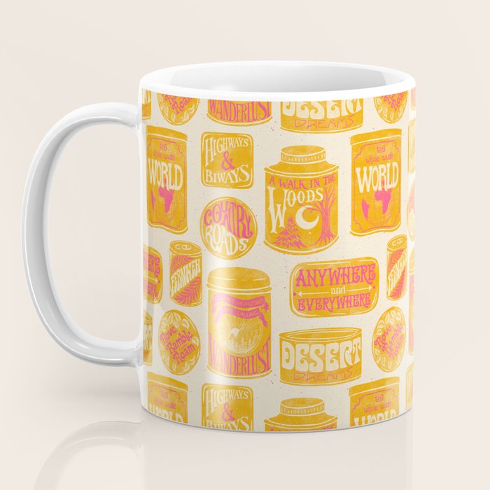 Vagabondâs Cupboard - marigold and pink Coffee Mug Gallery Image 3