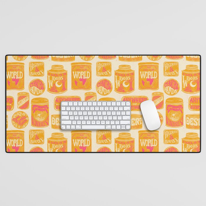 Vagabondâs Cupboard - marigold and pink Desk Mat Gallery Image 1