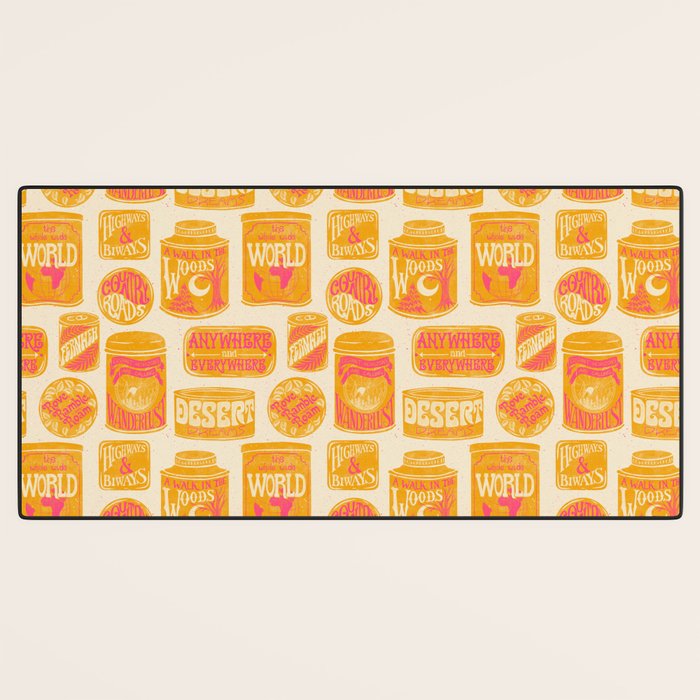 Vagabondâs Cupboard - marigold and pink Desk Mat Gallery Image 3