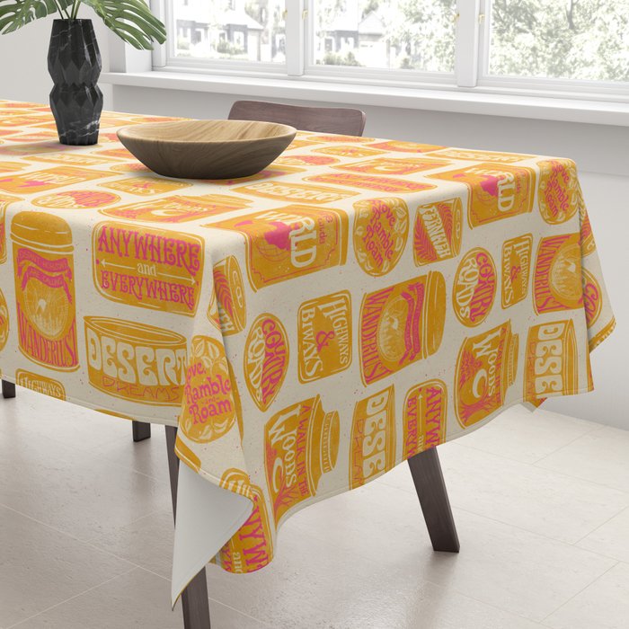 Vagabondâs Cupboard - marigold and pink Tablecloth Gallery Image 3