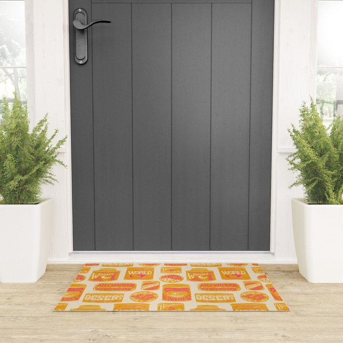 Vagabondâs Cupboard - marigold and pink Welcome Mat Gallery Image 3
