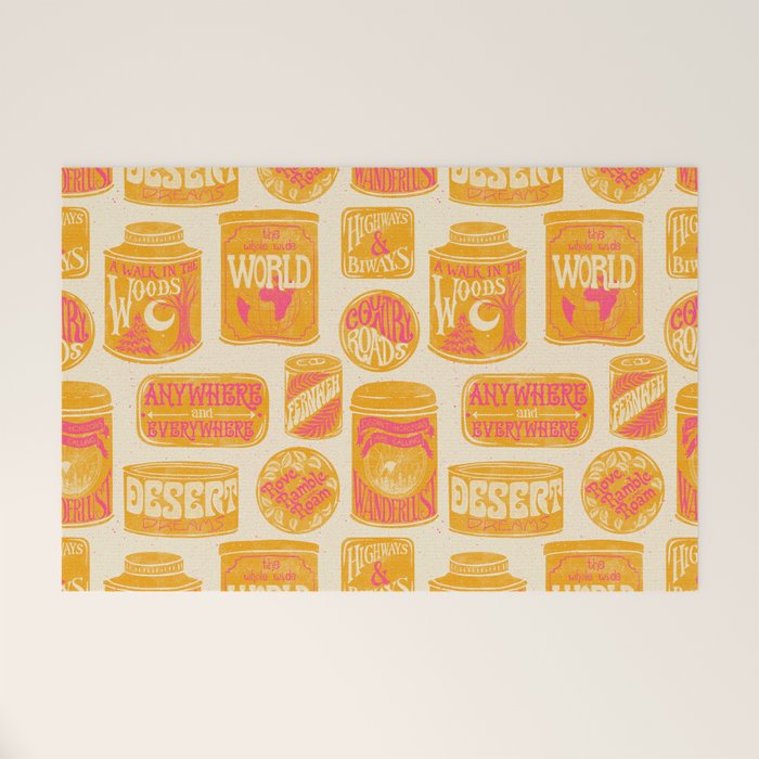 Vagabondâs Cupboard - marigold and pink Welcome Mat Gallery Image 1