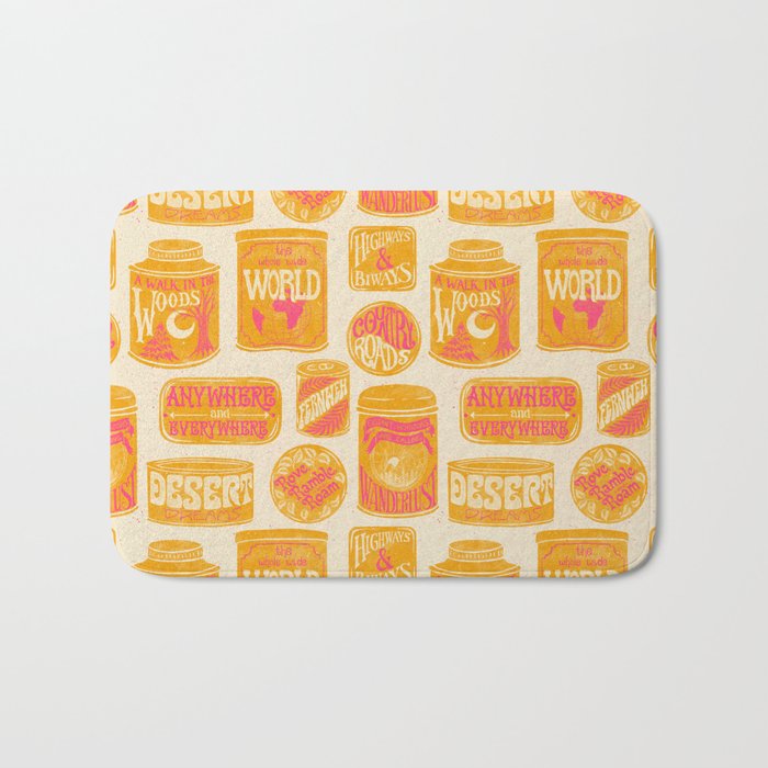 Vagabondâs Cupboard - marigold and pink Bath Mat Gallery Image 1