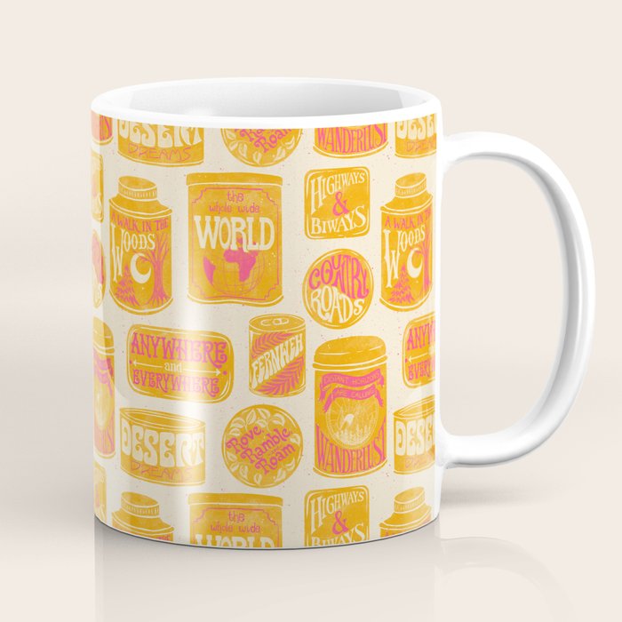 Vagabondâs Cupboard - marigold and pink Coffee Mug Gallery Image 1