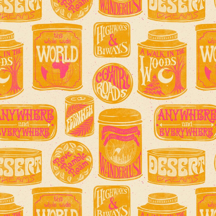 Vagabondâs Cupboard - marigold and pink Coffee Mug Gallery Image 2