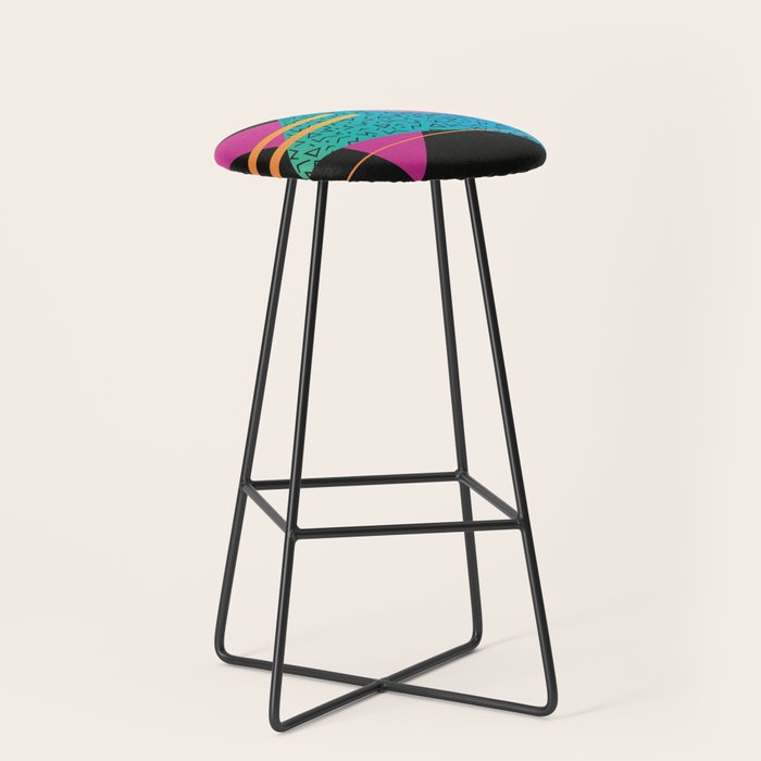 Memphis Pattern 24 - 80s / 90s Retro Stool Gallery Image 1