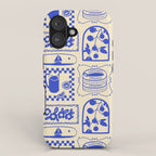 Blue summer vacation patchwork art pattern iPhone Case Gallery Image 1