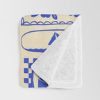 Blue summer vacation patchwork art pattern Throw Blanket Gallery Image 3