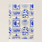 Blue summer vacation patchwork art pattern Stationery Card Gallery Image 2