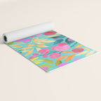 Exotic Fruit Garden Tropical Summer Foliage And Fruit Turquoise Yoga Mat Gallery Image 2