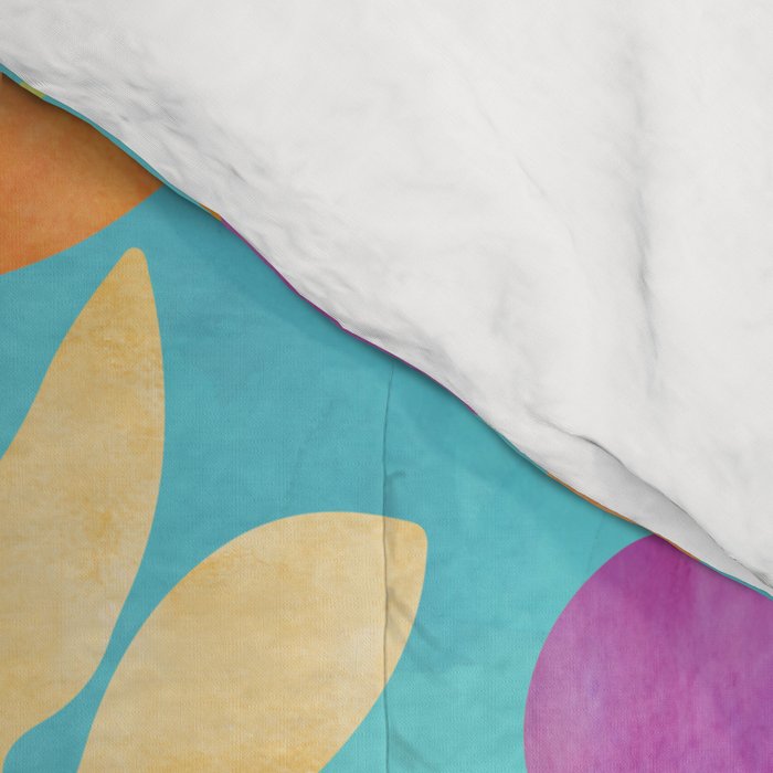 Exotic Fruit Garden Tropical Summer Foliage And Fruit Turquoise Comforter Gallery Image 4