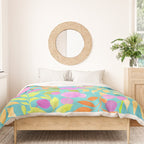 Exotic Fruit Garden Tropical Summer Foliage And Fruit Turquoise Duvet Cover Gallery Image 3