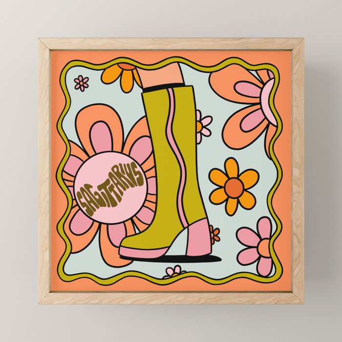 Sagittarius Groovy Boot Mini Art Print Gallery Image 1