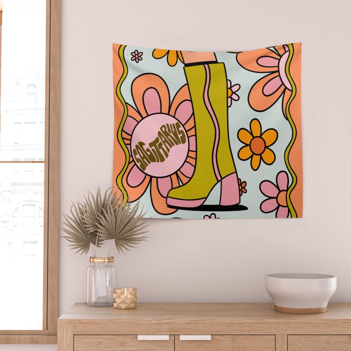 Sagittarius Groovy Boot Wall Tapestry Gallery Image 2