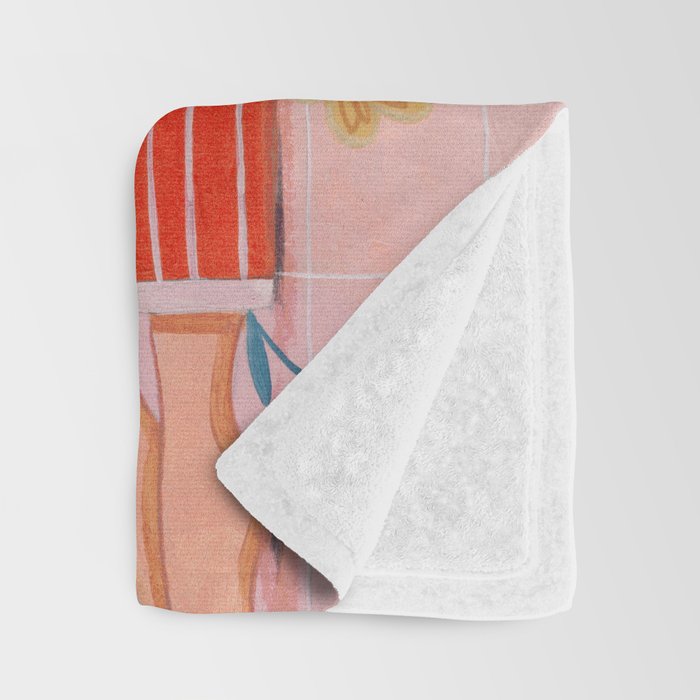 Modern Woman with Flowers Throw Blanket Gallery Image 3