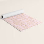 Playful Doodled Blooms Pattern - Pink and Gold Yoga Mat Gallery Image 2