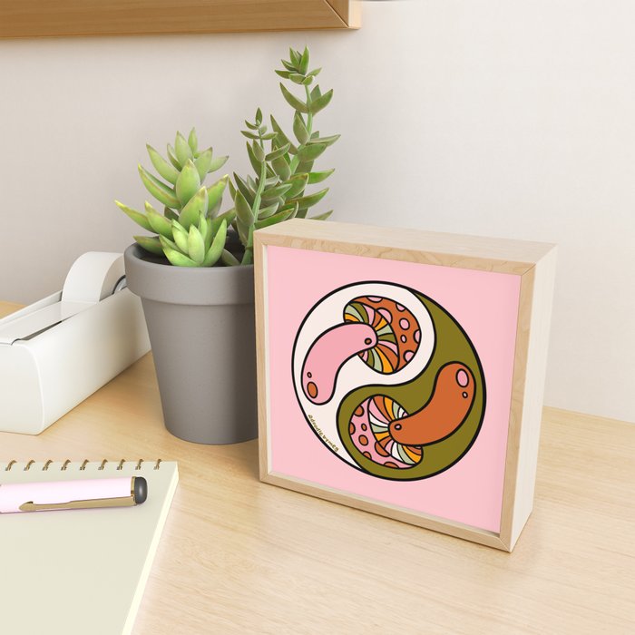 Mushroom Yin Yang Mini Art Print Gallery Image 2