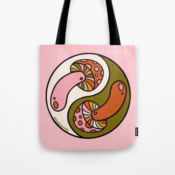 Mushroom Yin Yang Tote Bag Gallery Image 1