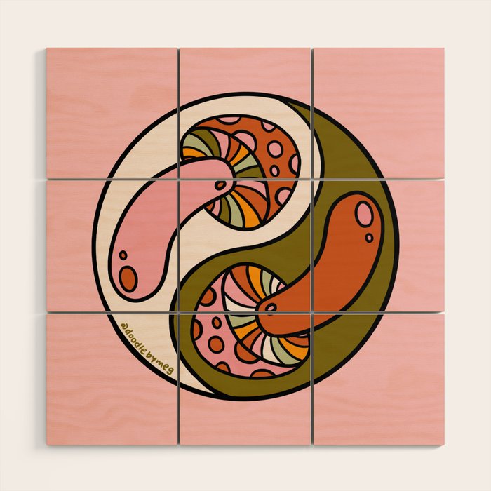 Mushroom Yin Yang Wood Wall Art Gallery Image 1