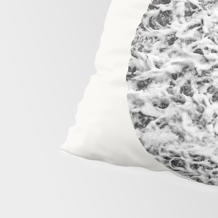 Ocean Yin Yang - Landscape Art Print, Black and White Photography  Pillow Sham Gallery Image 4