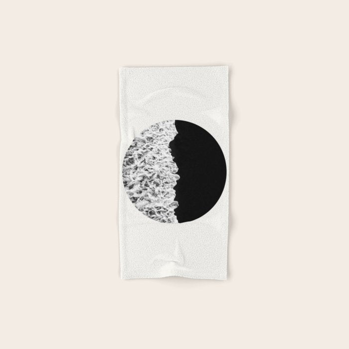 Ocean Yin Yang - Landscape Art Print, Black and White Photography  Bath Towel Gallery Image 1