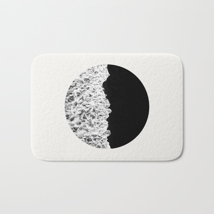 Ocean Yin Yang - Landscape Art Print, Black and White Photography  Bath Mat Gallery Image 1