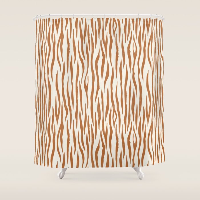 Tiger Stripes In Neutral Shower Curtain Gallery Image 1