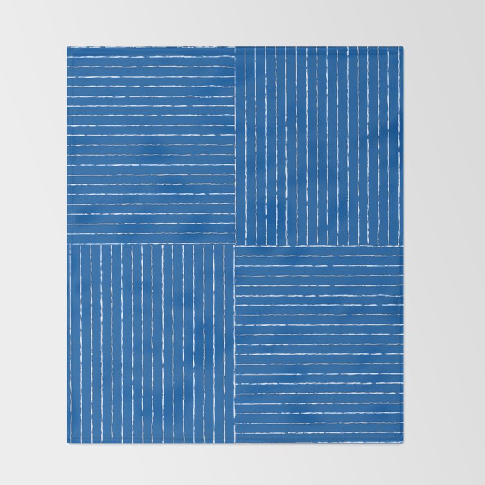 Lines III (Sapphire Blue) Throw Blanket Gallery Image 2