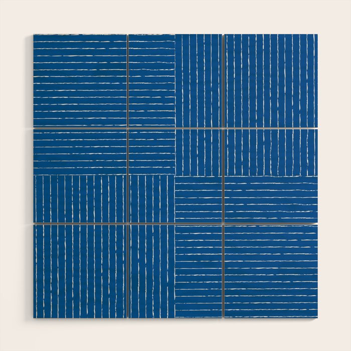 Lines III (Sapphire Blue) Wood Wall Art Gallery Image 1