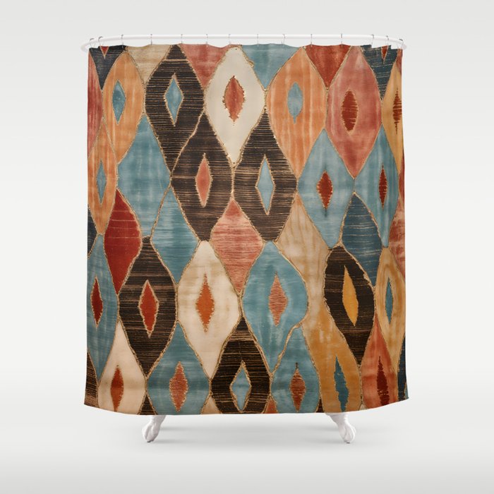 Rustic Shabby Moroccan Weave Shower Curtain Gallery Image 1