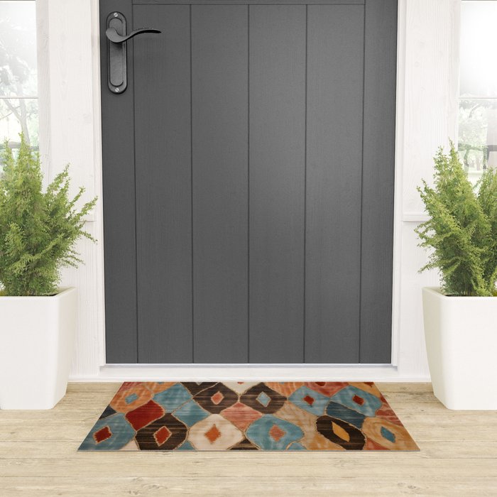 Rustic Shabby Moroccan Weave Welcome Mat Gallery Image 3