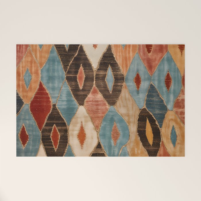 Rustic Shabby Moroccan Weave Welcome Mat Gallery Image 1