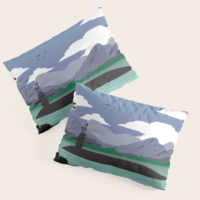 Bangor, WA - Submarine Homeport Pillow Sham Gallery Image 1