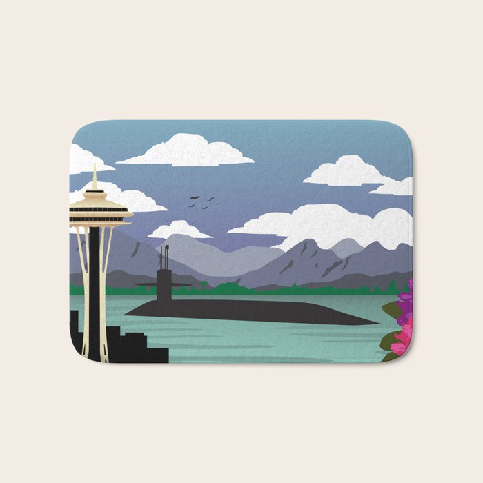 Bangor, WA - Submarine Homeport Bath Mat Gallery Image 1