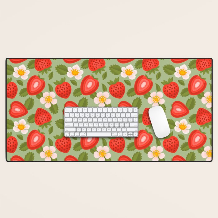 Strawberry Pattern - Amalfi Coast Cocktails Desk Mat Gallery Image 1