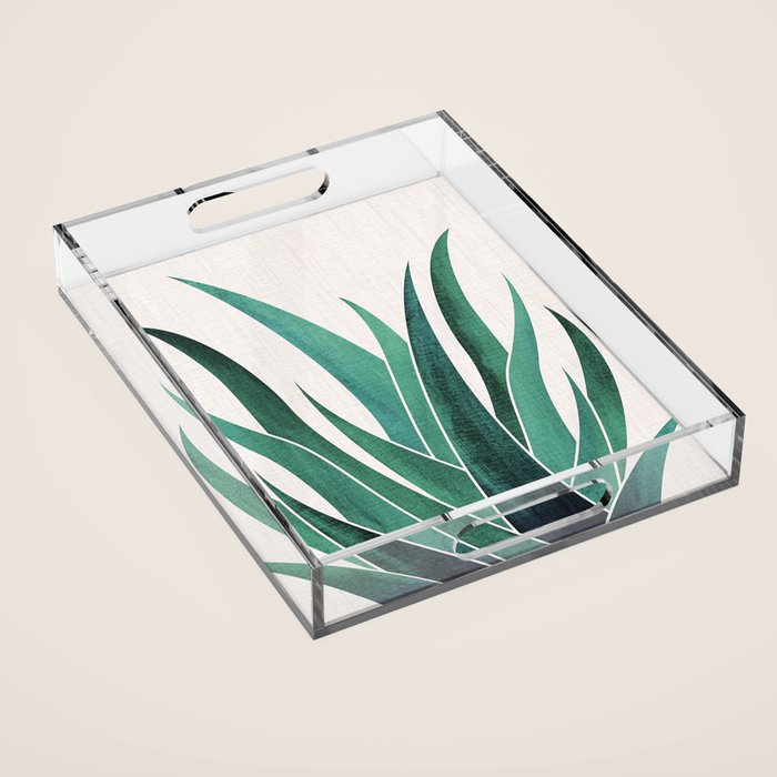 Desert Agave Botanical Drawing Acrylic Tray Gallery Image 1