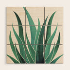 Desert Agave Botanical Drawing Wood Wall Art Gallery Image 1