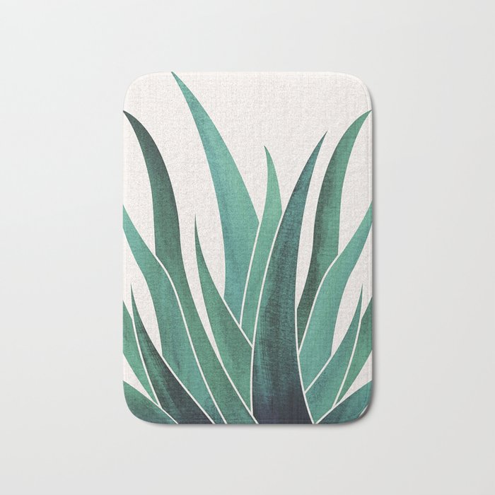 Desert Agave Botanical Drawing Bath Mat Gallery Image 1