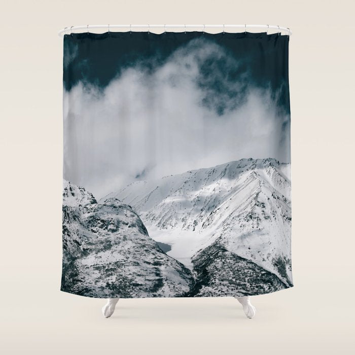 Winter Mountain Landscape Shower Curtain Gallery Image 1