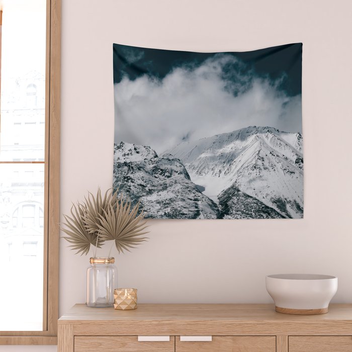 Winter Mountain Landscape Wall Tapestry Gallery Image 2
