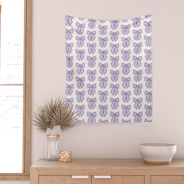 Lavender Bows Coquette Wall Tapestry Gallery Image 2