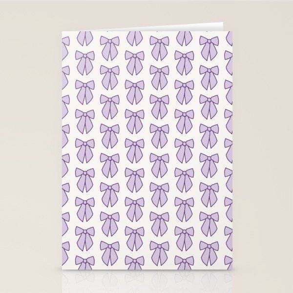 Lavender Bows Coquette Stationery Card Gallery Image 2