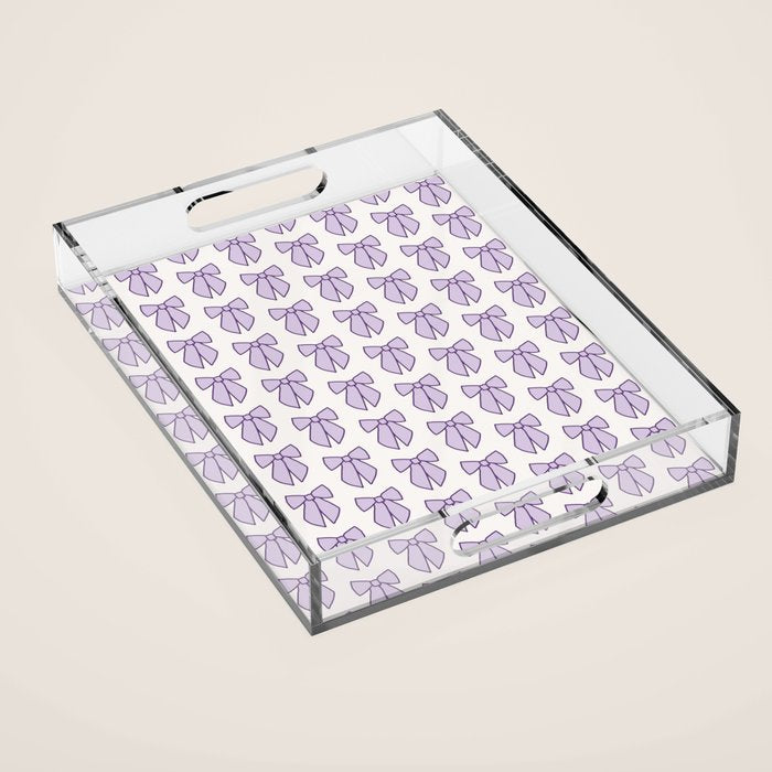Lavender Bows Coquette Acrylic Tray Gallery Image 1